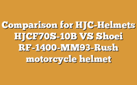 Comparison for HJC-Helmets HJCF70S-10B VS Shoei RF-1400-MM93-Rush motorcycle helmet
