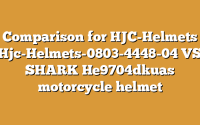Comparison for HJC-Helmets Hjc-Helmets-0803-4448-04 VS SHARK He9704dkuas motorcycle helmet