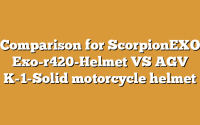 Comparison for ScorpionEXO Exo-r420-Helmet VS AGV K-1-Solid motorcycle helmet