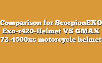 Comparison for ScorpionEXO Exo-r420-Helmet VS GMAX 72-4500xs motorcycle helmet