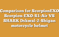 Comparison for ScorpionEXO Scorpion-EXO-R1-Air VS SHARK Dskwal-2-Shigan motorcycle helmet