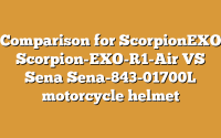 Comparison for ScorpionEXO Scorpion-EXO-R1-Air VS Sena Sena-843-01700L motorcycle helmet