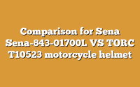 Comparison for Sena Sena-843-01700L VS TORC T10523 motorcycle helmet