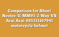 Comparison for Shoei Neotec-II-MM93-2-Way VS Arai Arai-685311167941 motorcycle helmet