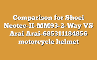 Comparison for Shoei Neotec-II-MM93-2-Way VS Arai Arai-685311184856 motorcycle helmet