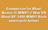 Comparison for Shoei Neotec-II-MM93-2-Way VS Shoei RF-1400-MM93-Rush motorcycle helmet