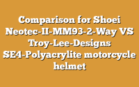 Comparison for Shoei Neotec-II-MM93-2-Way VS Troy-Lee-Designs SE4-Polyacrylite motorcycle helmet