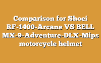 Comparison for Shoei RF-1400-Arcane VS BELL MX-9-Adventure-DLX-Mips motorcycle helmet