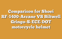 Comparison for Shoei RF-1400-Arcane VS Biltwell Gringo-S-ECE-DOT motorcycle helmet
