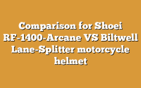 Comparison for Shoei RF-1400-Arcane VS Biltwell Lane-Splitter motorcycle helmet