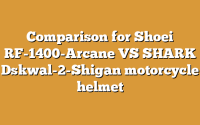 Comparison for Shoei RF-1400-Arcane VS SHARK Dskwal-2-Shigan motorcycle helmet