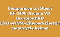 Comparison for Shoei RF-1400-Arcane VS ScorpionEXO EXO-AT950-Ellwood-Electric motorcycle helmet