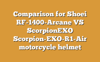 Comparison for Shoei RF-1400-Arcane VS ScorpionEXO Scorpion-EXO-R1-Air motorcycle helmet