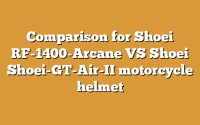 Comparison for Shoei RF-1400-Arcane VS Shoei Shoei-GT-Air-II motorcycle helmet