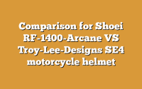 Comparison for Shoei RF-1400-Arcane VS Troy-Lee-Designs SE4 motorcycle helmet
