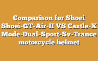 Comparison for Shoei Shoei-GT-Air-II VS Castle-X Mode-Dual-Sport-Sv-Trance motorcycle helmet