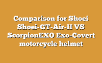 Comparison for Shoei Shoei-GT-Air-II VS ScorpionEXO Exo-Covert motorcycle helmet