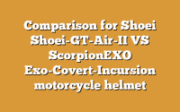Comparison for Shoei Shoei-GT-Air-II VS ScorpionEXO Exo-Covert-Incursion motorcycle helmet