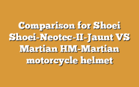 Comparison for Shoei Shoei-Neotec-II-Jaunt VS Martian HM-Martian motorcycle helmet