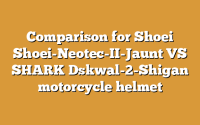 Comparison for Shoei Shoei-Neotec-II-Jaunt VS SHARK Dskwal-2-Shigan motorcycle helmet