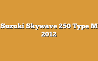 Suzuki Skywave 250 Type M 2012